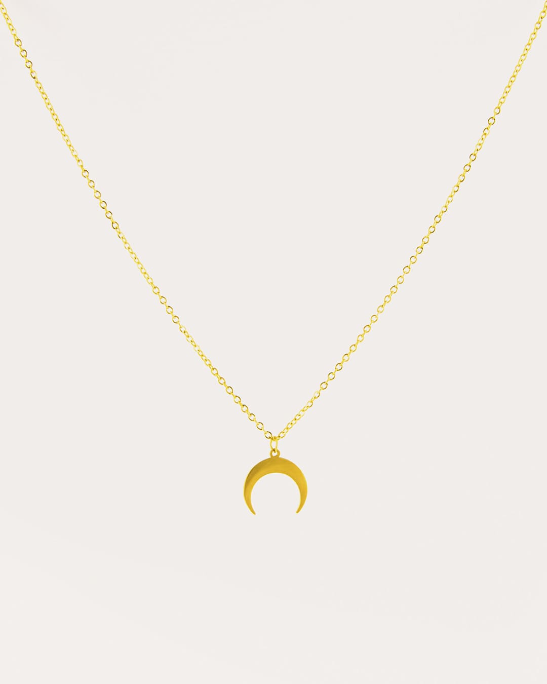 Collar Acero Luna Fina Invertida Dorado