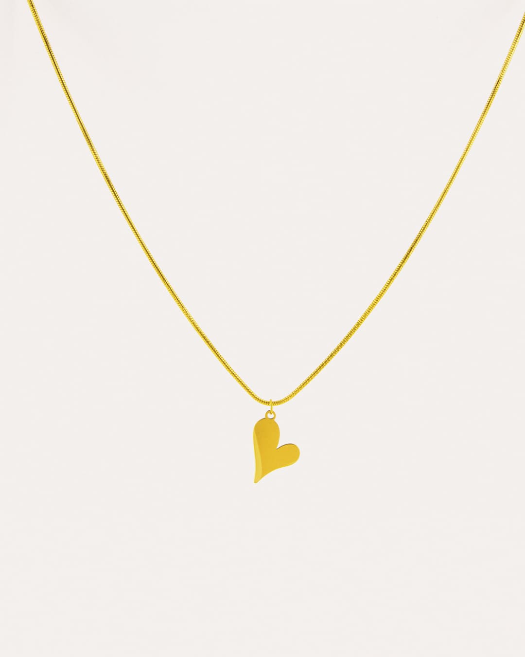 Collar Acero Corazón Dorado