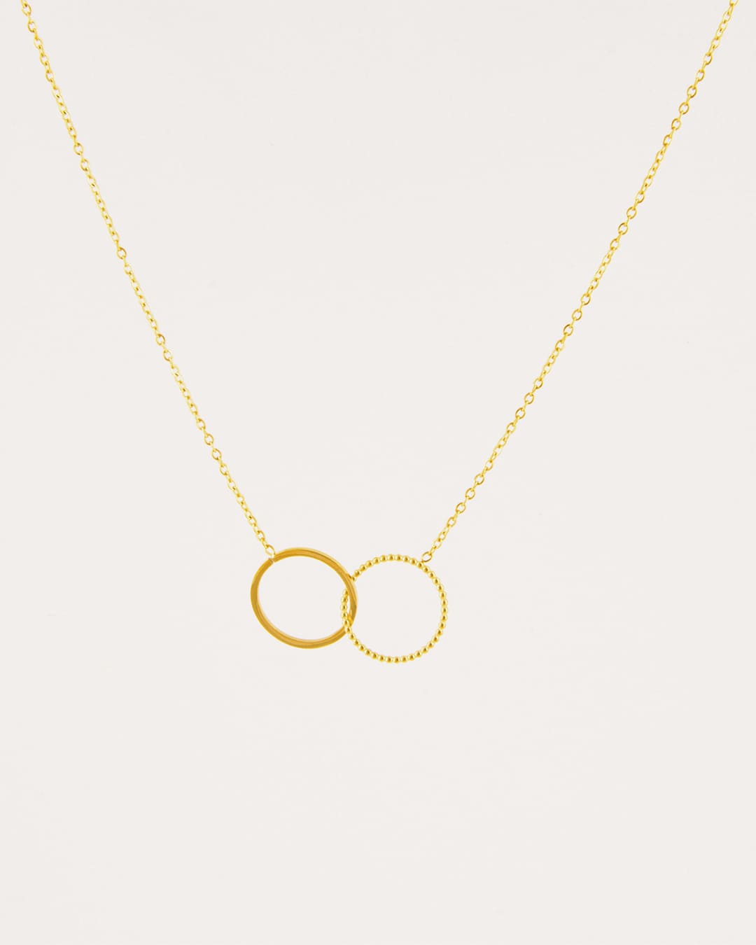 Collar Acero Circulos Dorado