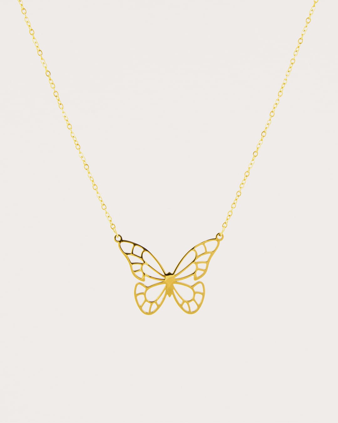Collar Acero Mariposa Dorado