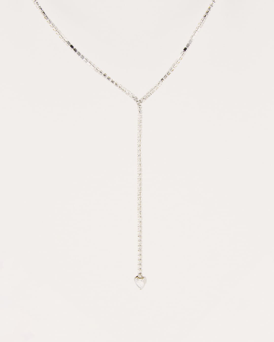 Collar Acero Strass Plateado