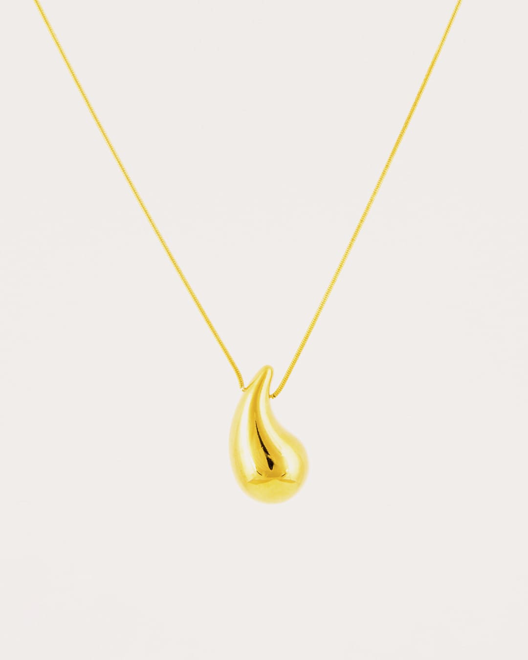 Collar Acero Gota Grande Dorado