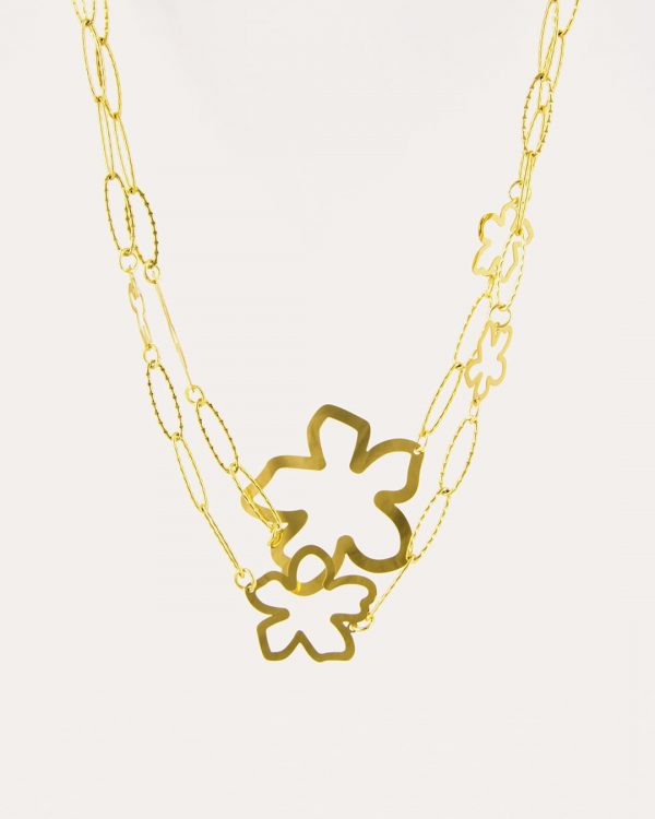 Collar de acero con baño de oro - Joyitas de Acero