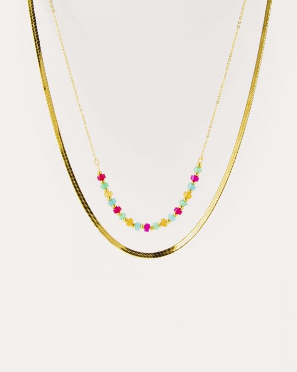 Collar de acero con baño de oro - Joyitas de Acero