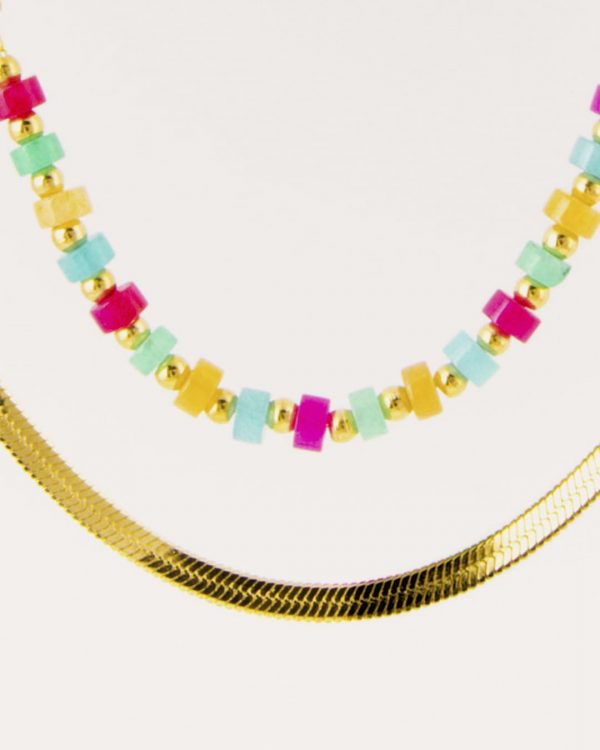 Collar de acero con baño de oro - Joyitas de Acero