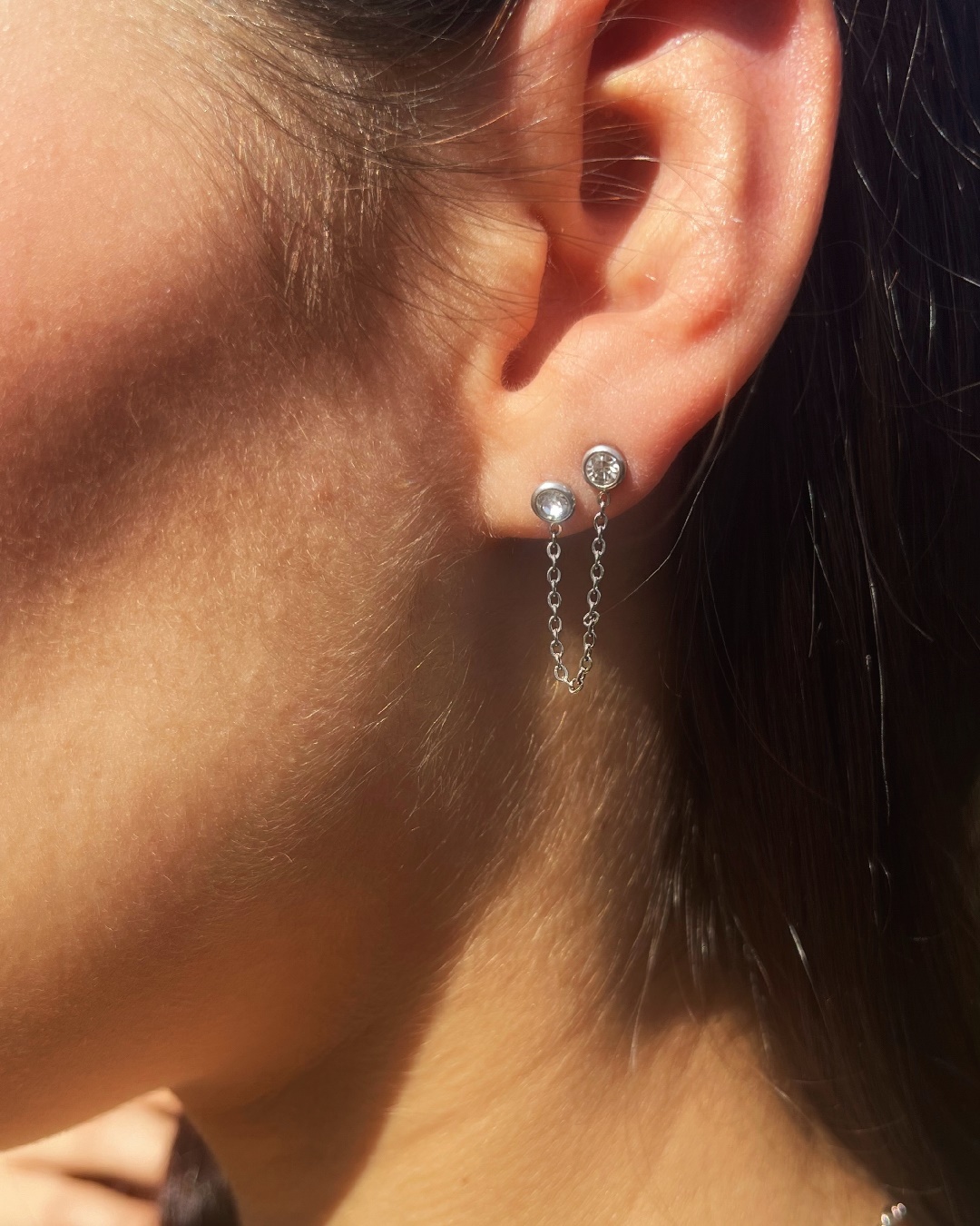 Pendiente Acero Carla Plateado