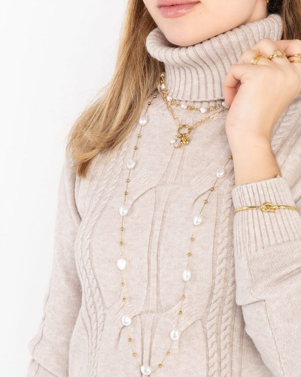 Collar Acero Largo Sagira Dorado - Joyitas de Acero