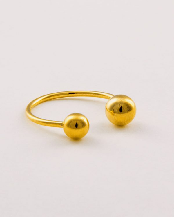 Anillo de acero con baño de oro - Joyitas de Acero