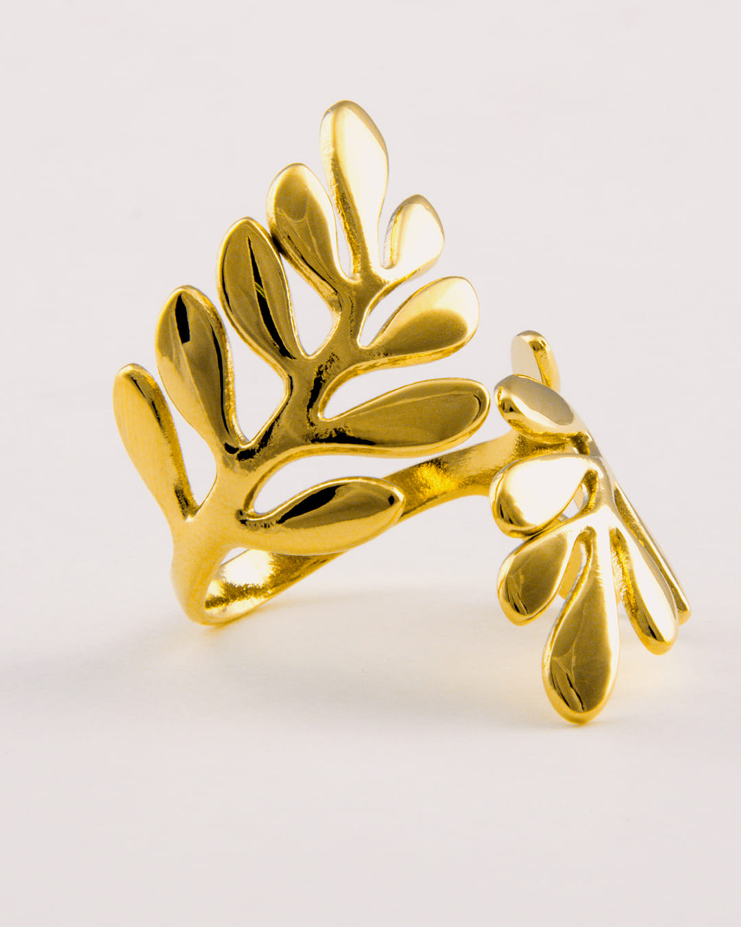 Anillo Acero Olivo Dorado