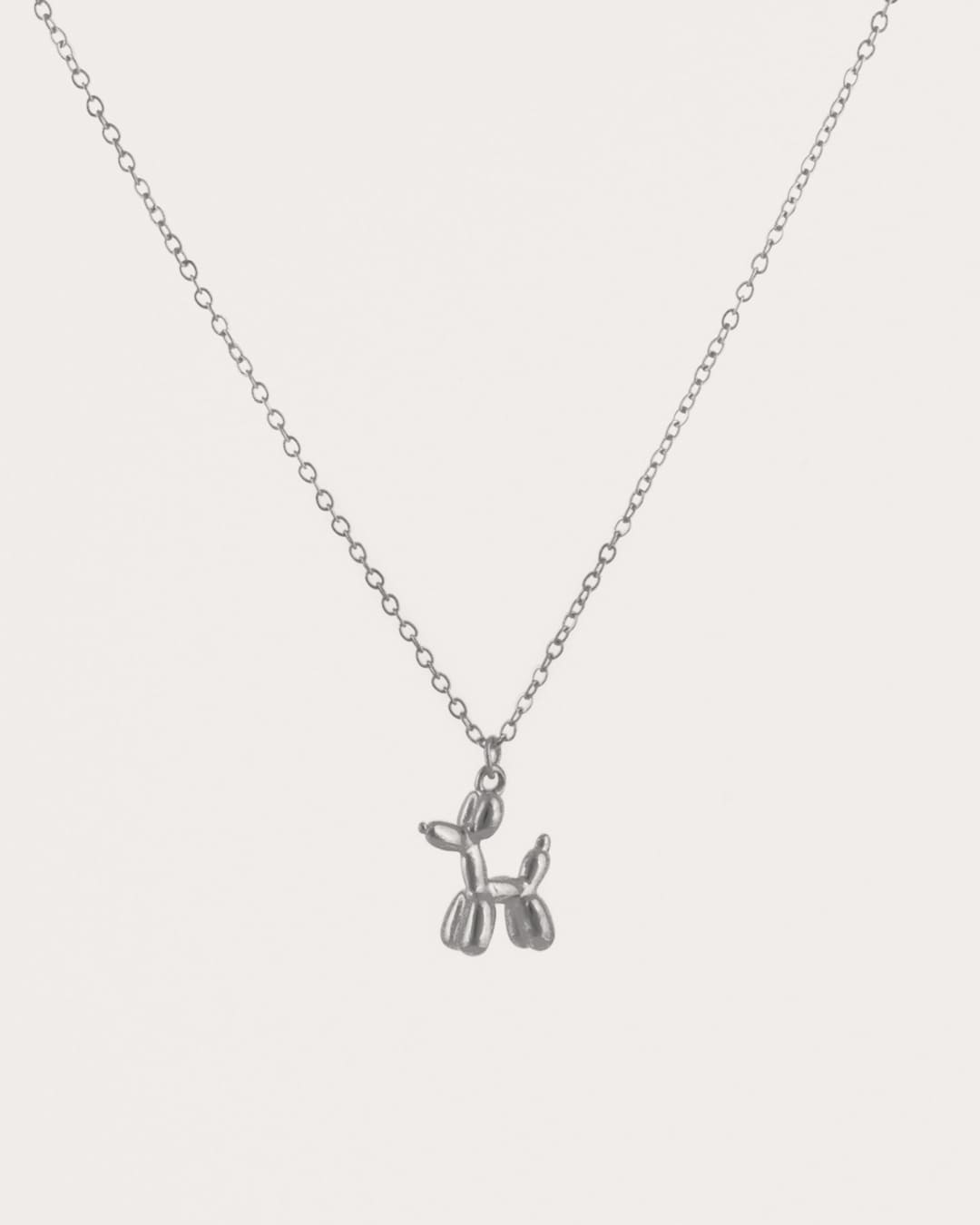 Collar Acero Perro Globo Pequeño Plateado