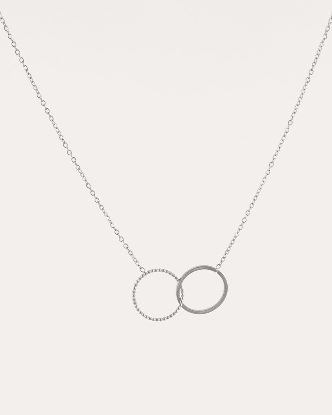 Collar Acero Circulos Plateado
