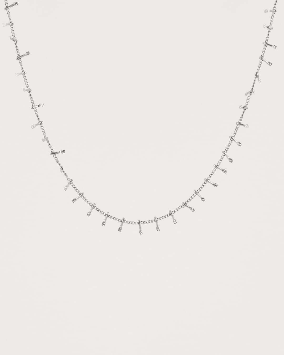 Collar Acero Barritas Plateado