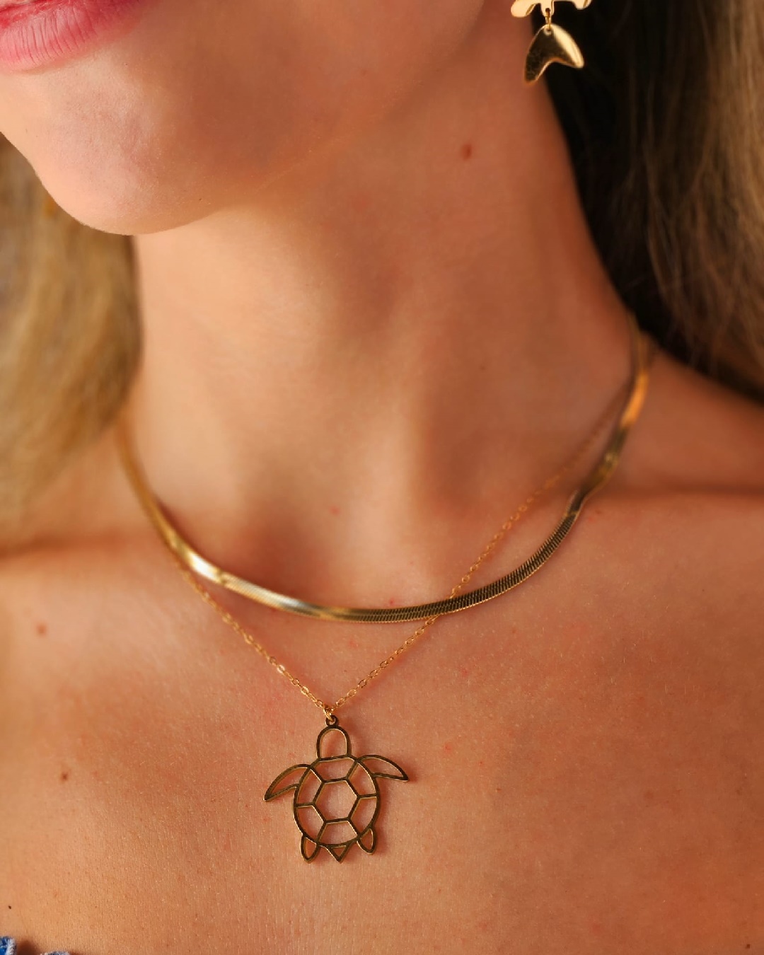 Collar Acero Snake Dorado