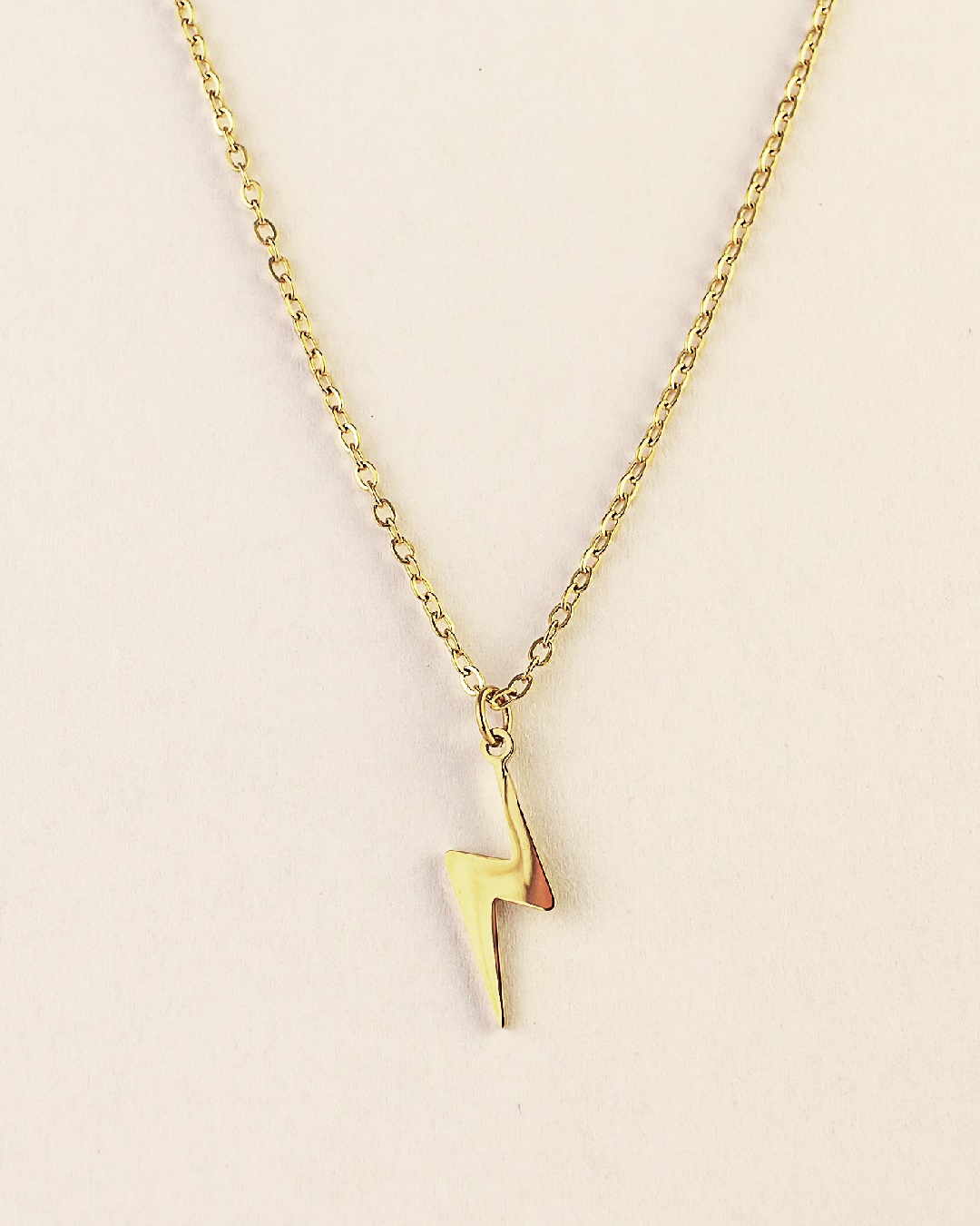 Collar Acero Rayo Dorado