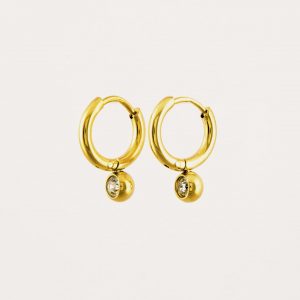 Pendiente de acero con baño de oro - Joyitas de Acero