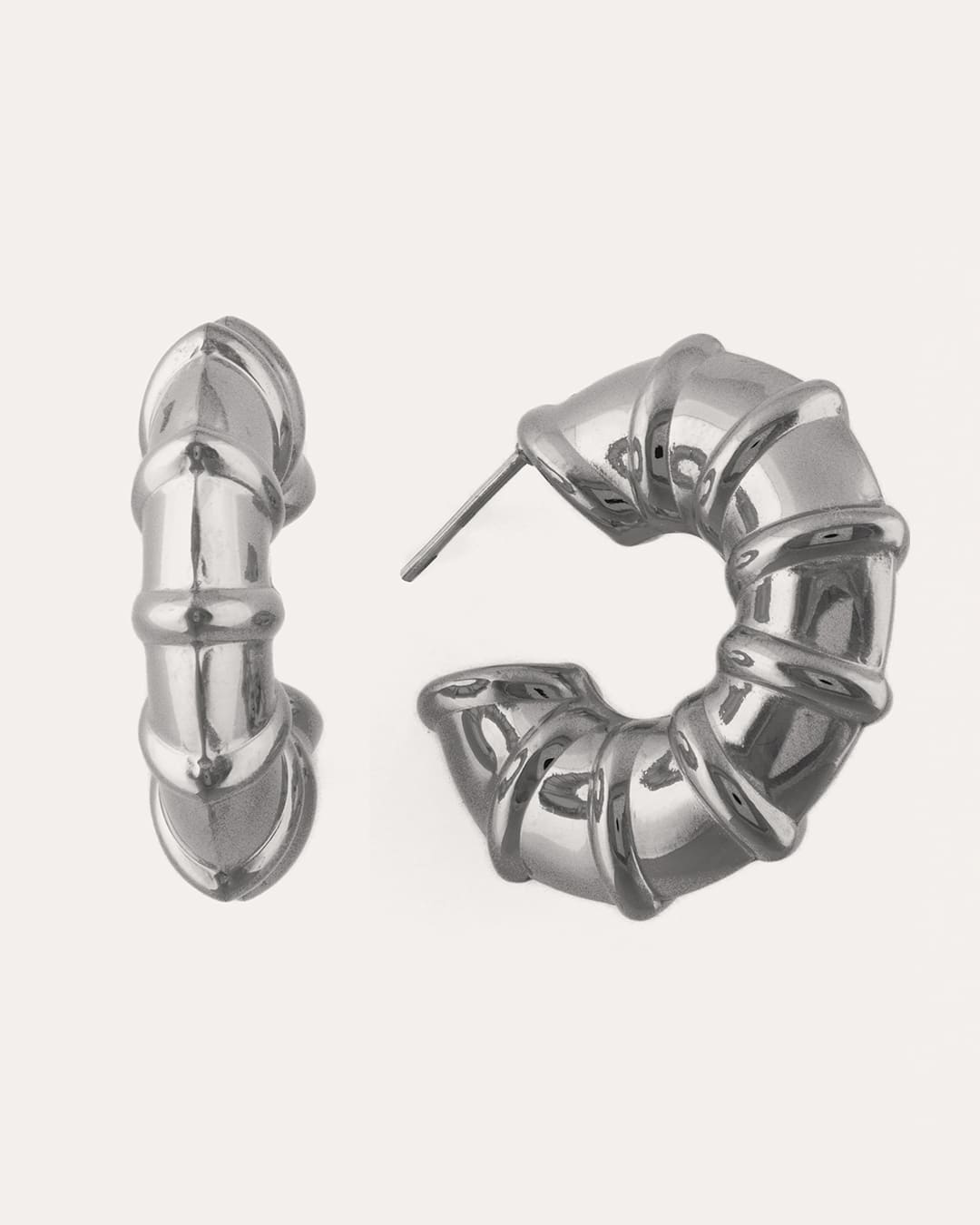 Pendiente Aro Hueco Plateado