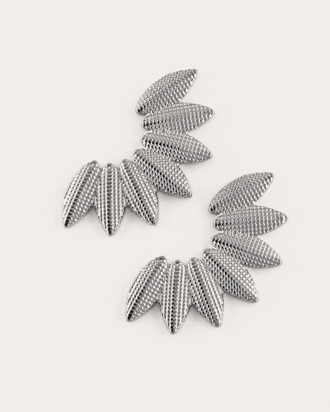 Pendiente Acero Abanico Plateado