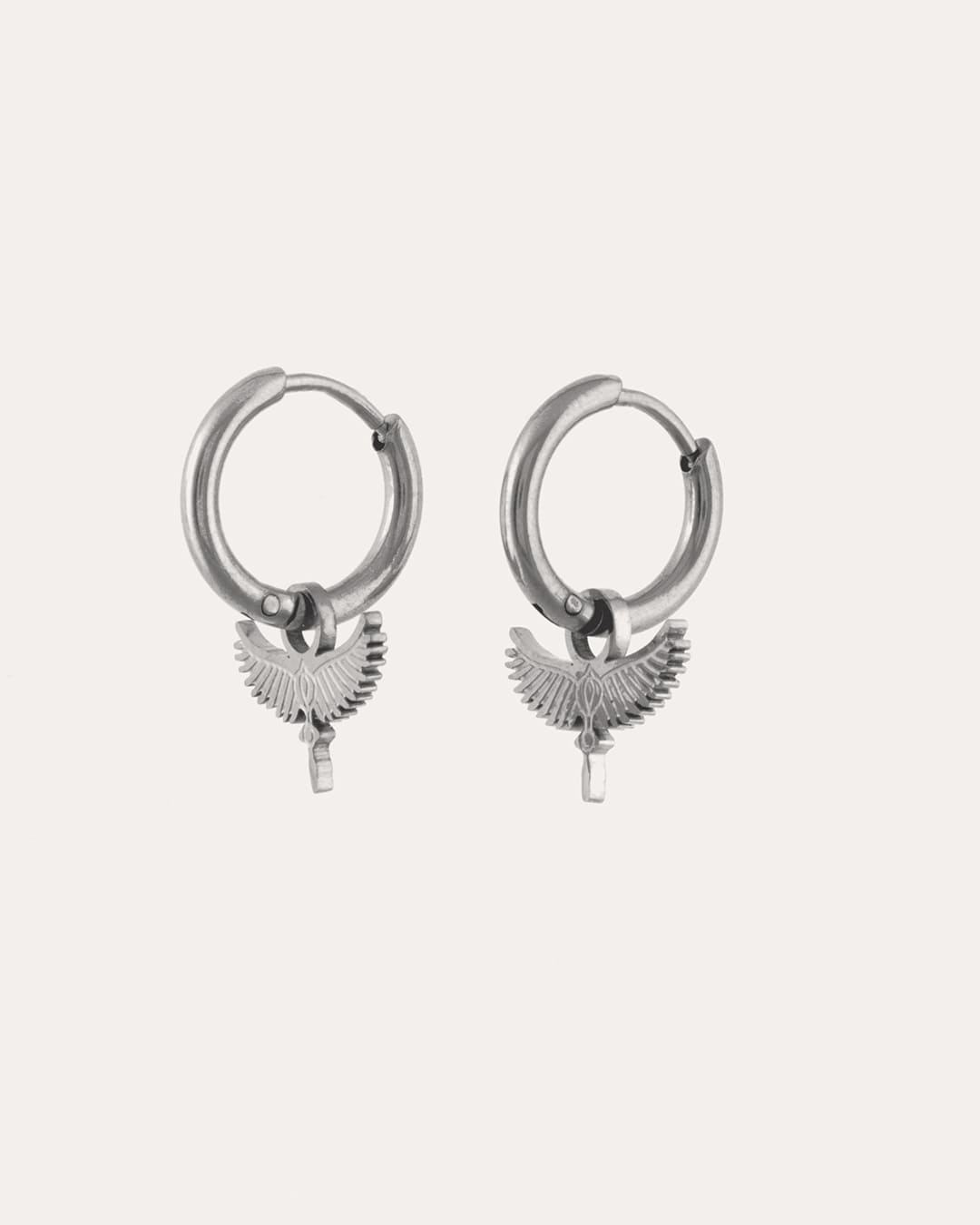 Aro Acero Alas Plateado