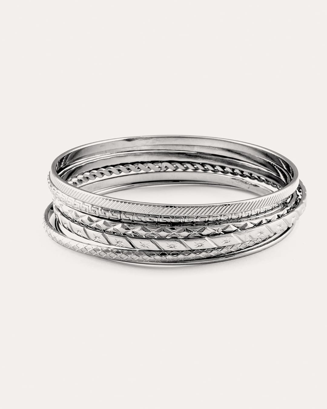 Conjunto Pulseras Acero Plateado