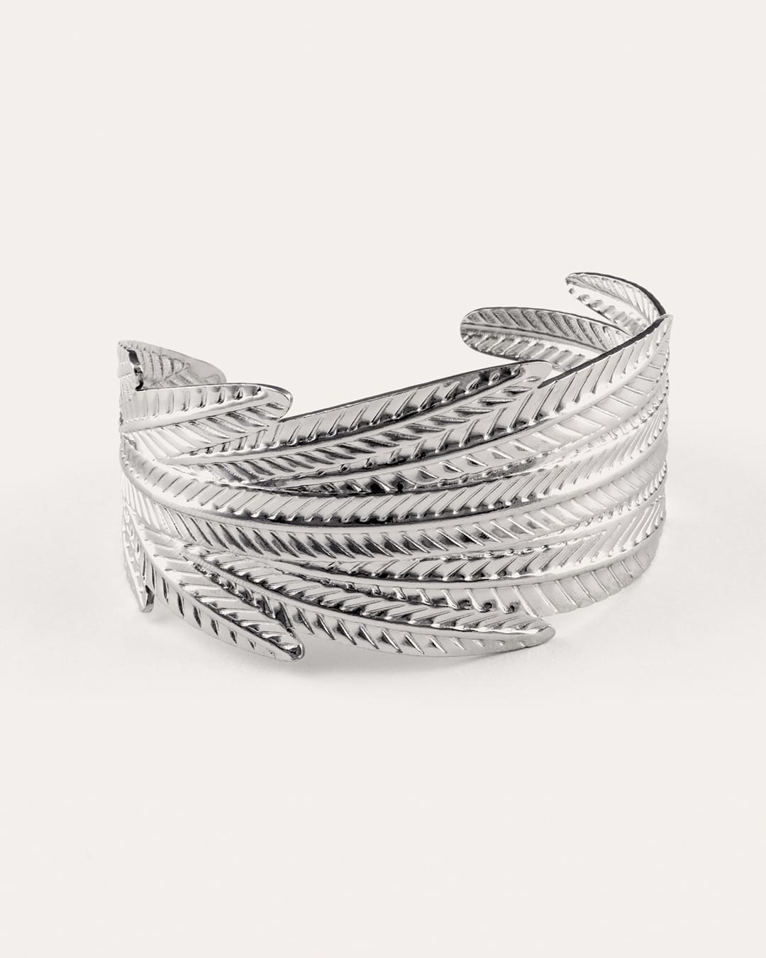 Brazalete Acero Hoja Plateada