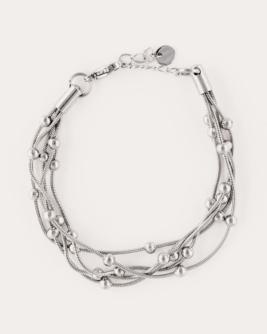 Pulsera Acero Bolitas Plateada