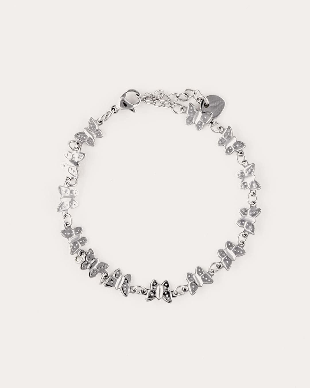 Pulsera Acero Mariposas Plateada