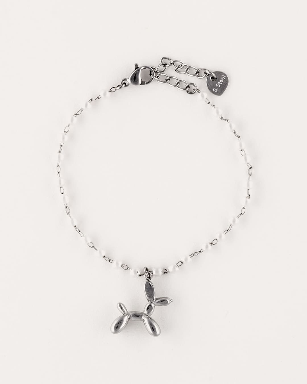 Pulsera Acero Perro Globo Plateada