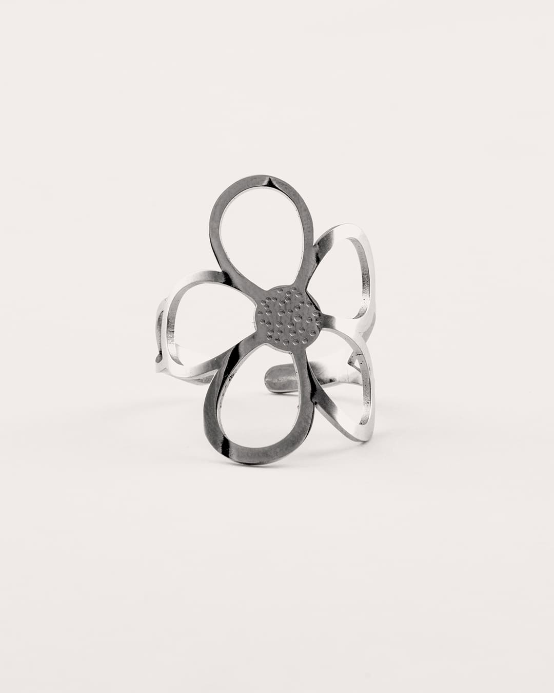Anillo Acero Flor