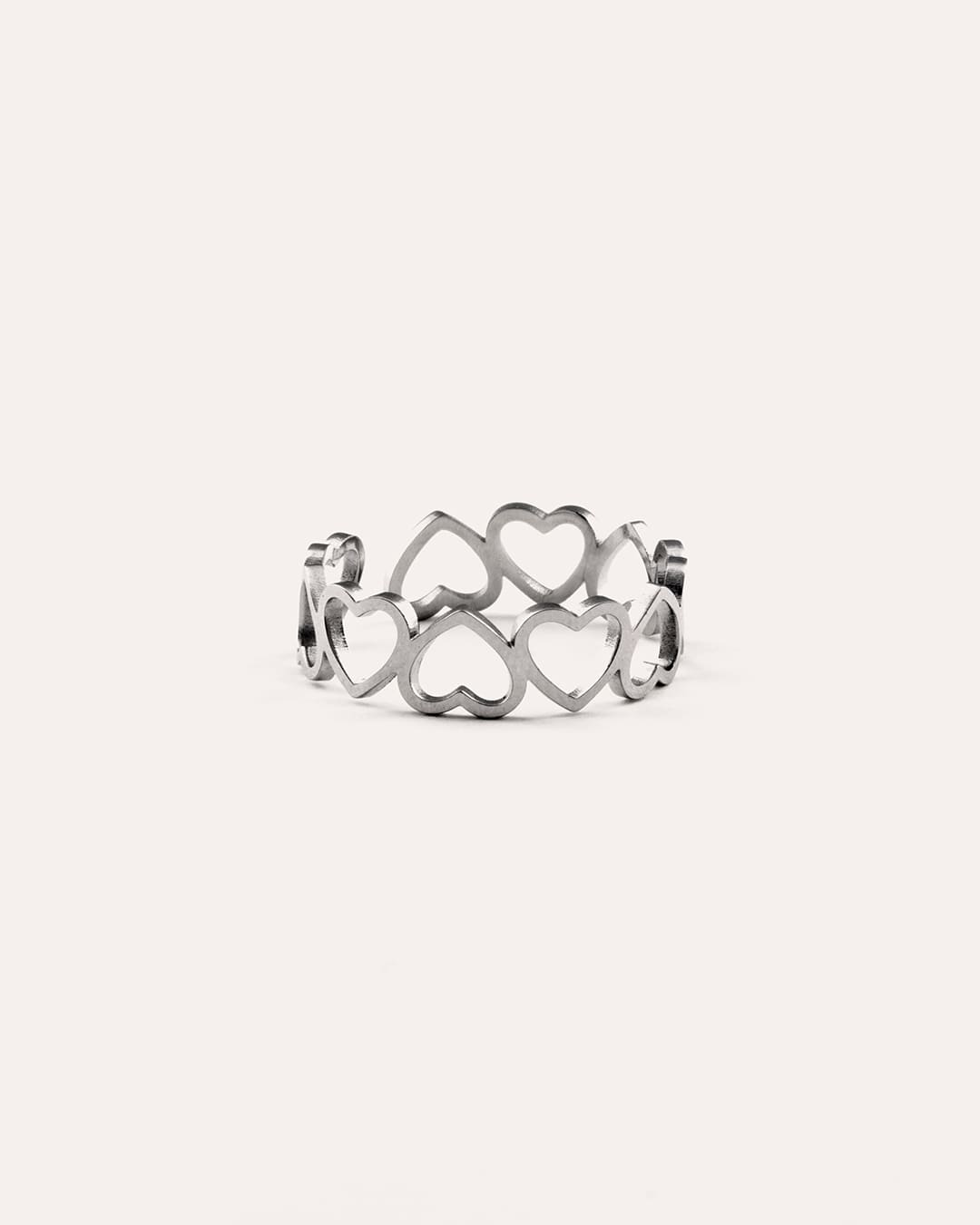 Anillo Acero Corazones