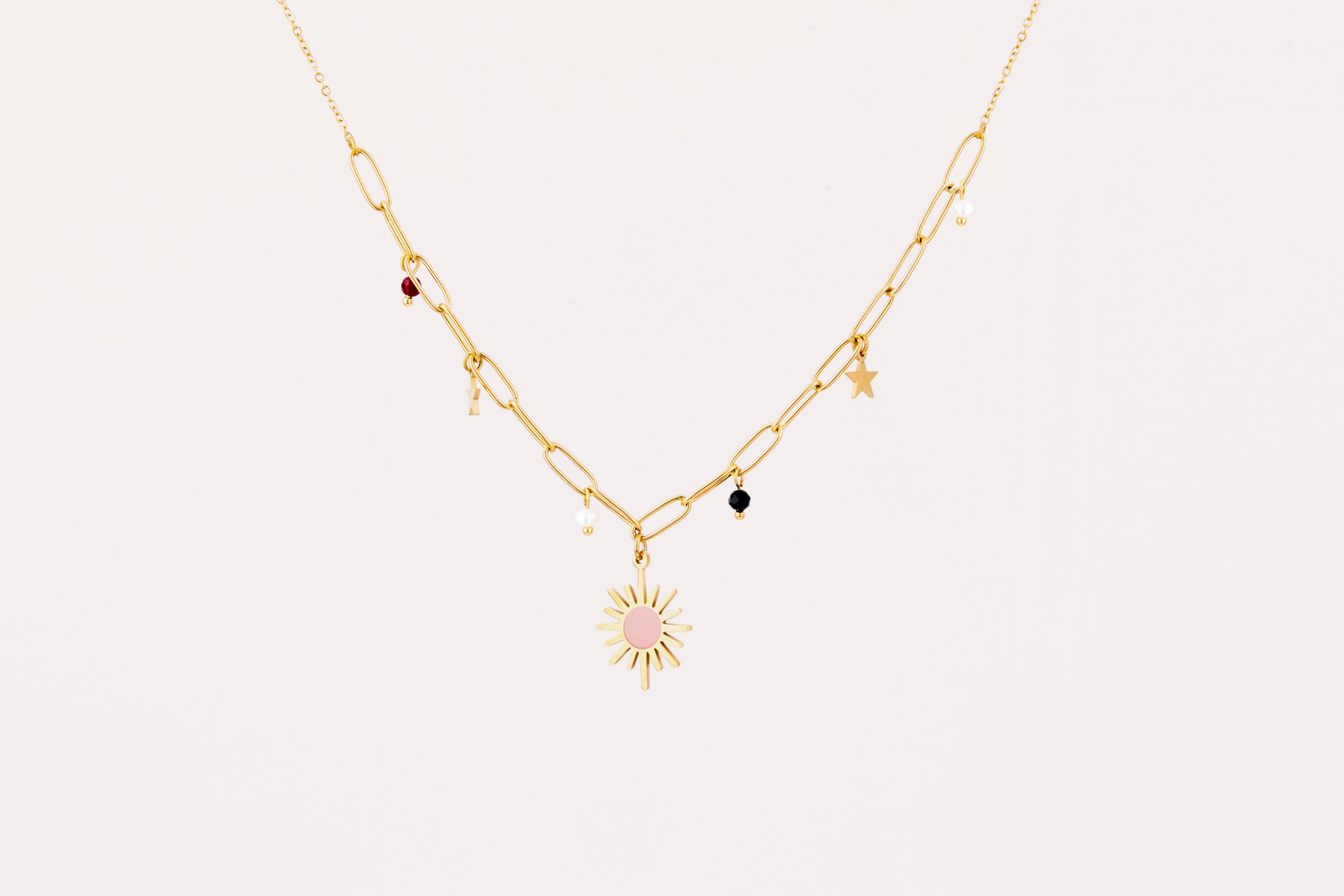 Collar Acero Cosmo Rosa