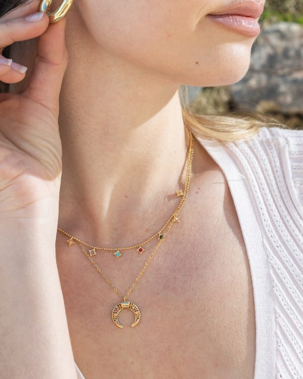 Collar Acero Luna Color - Joyitas de Acero