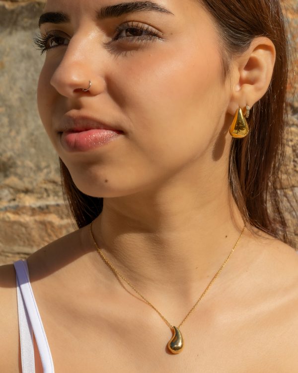 Collar Acero Gota Hueca - Joyitas de Acero