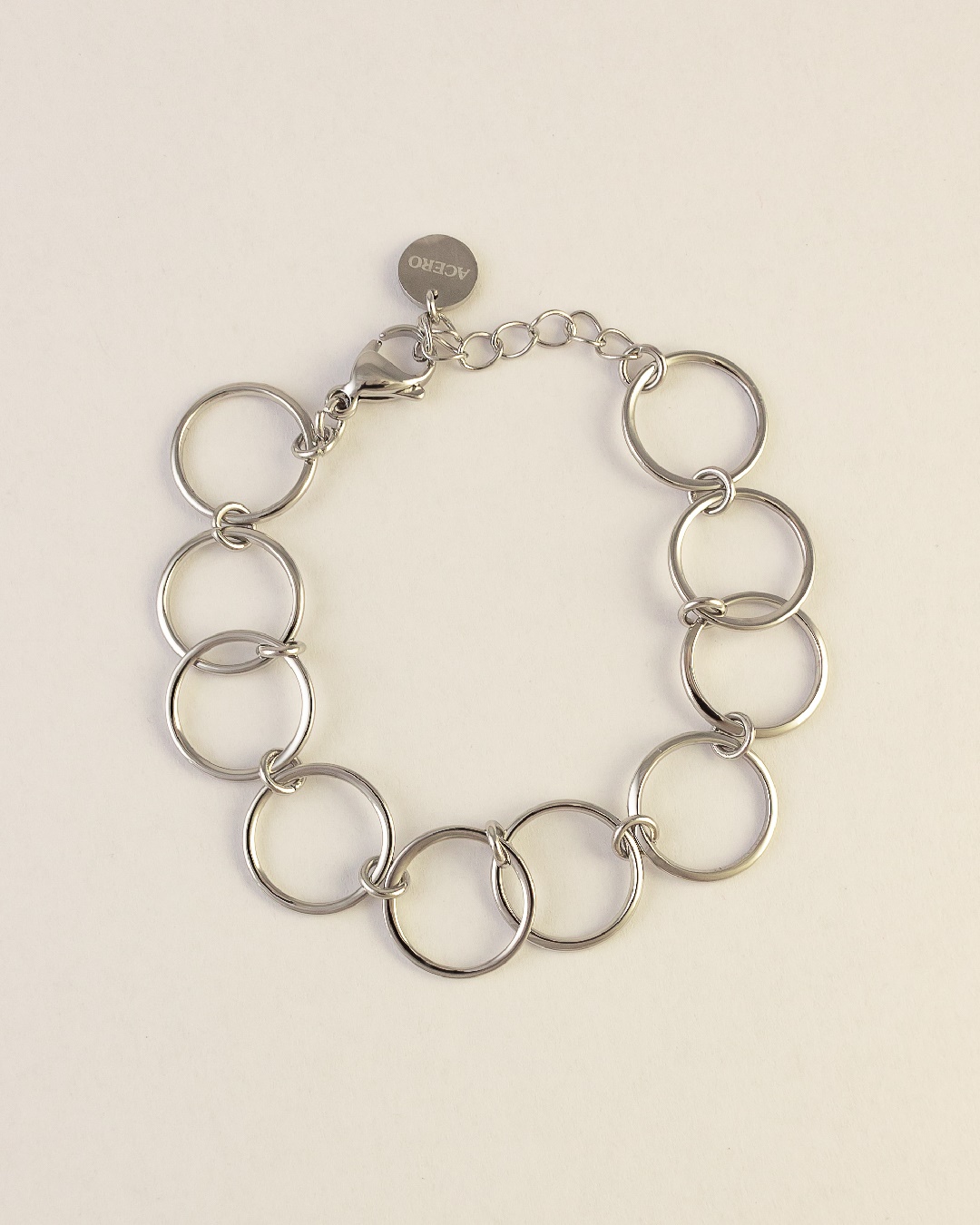 Pulsera Acero Circles Plateada
