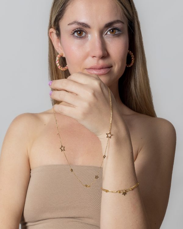 Collar Acero Estrellas Plateado - Joyitas de Acero