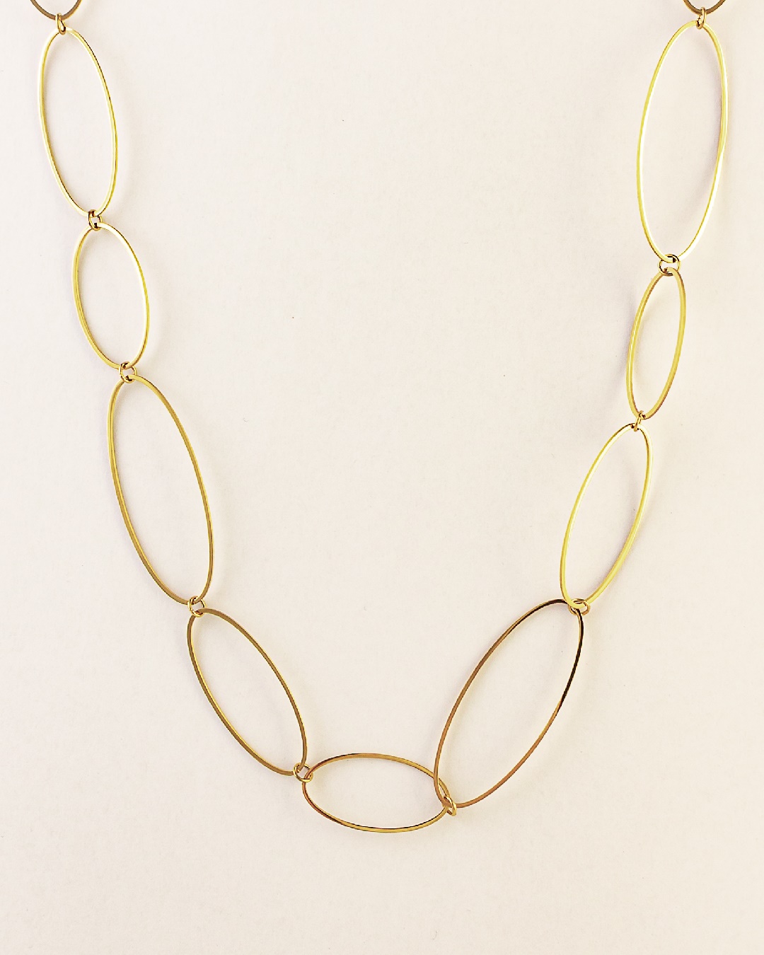 Collar Largo Acero Oval