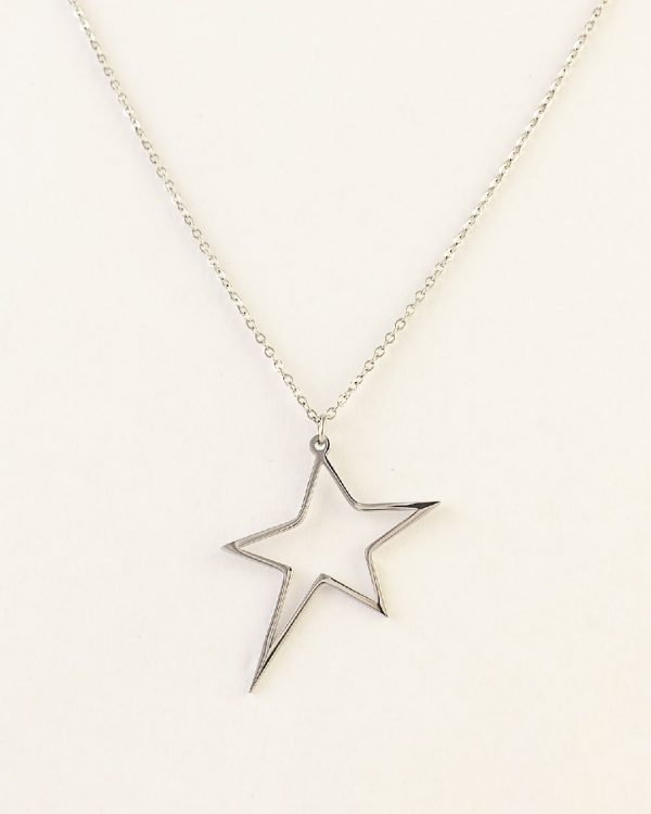 Collar Acero Estrella MG Plateado - Joyitas de Acero