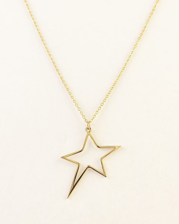 Collar Acero Estrella MG Dorado - Joyitas de Acero