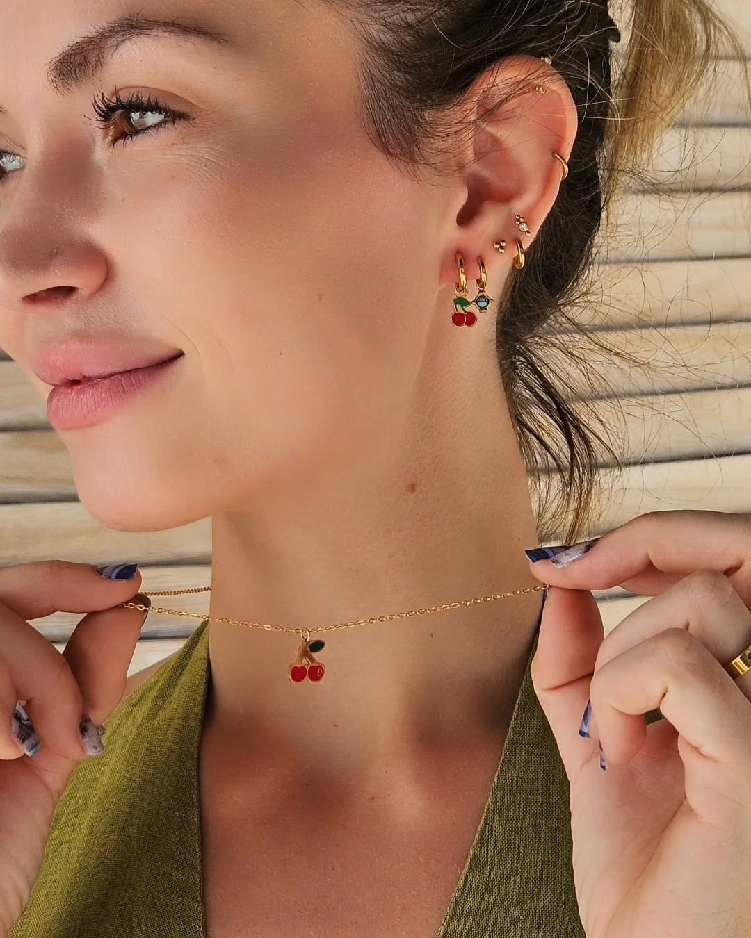 Collar Acero Cerezas