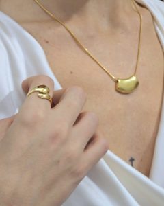 Anillo Acero Gota Plana