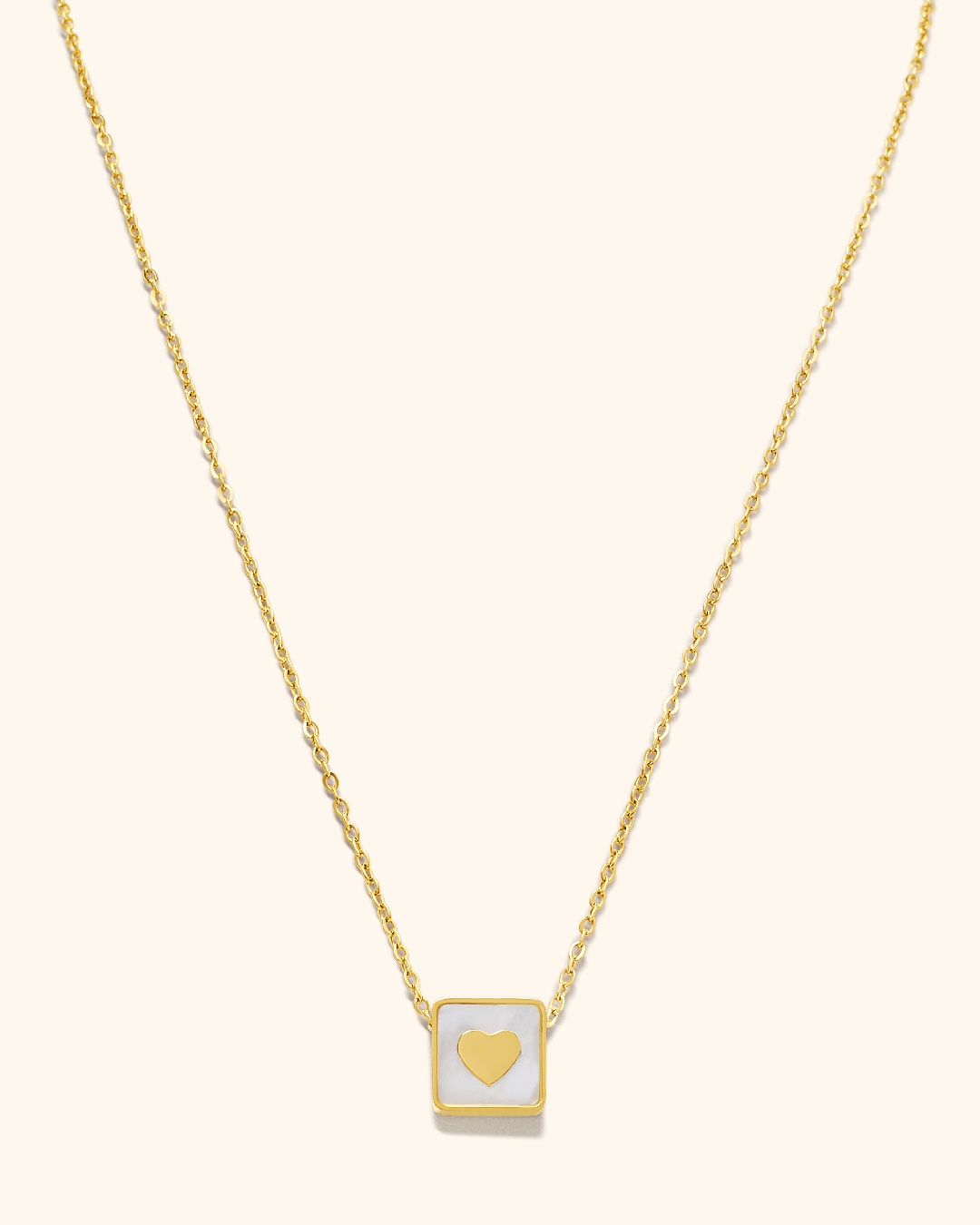 Collar Acero Corazón Nacar