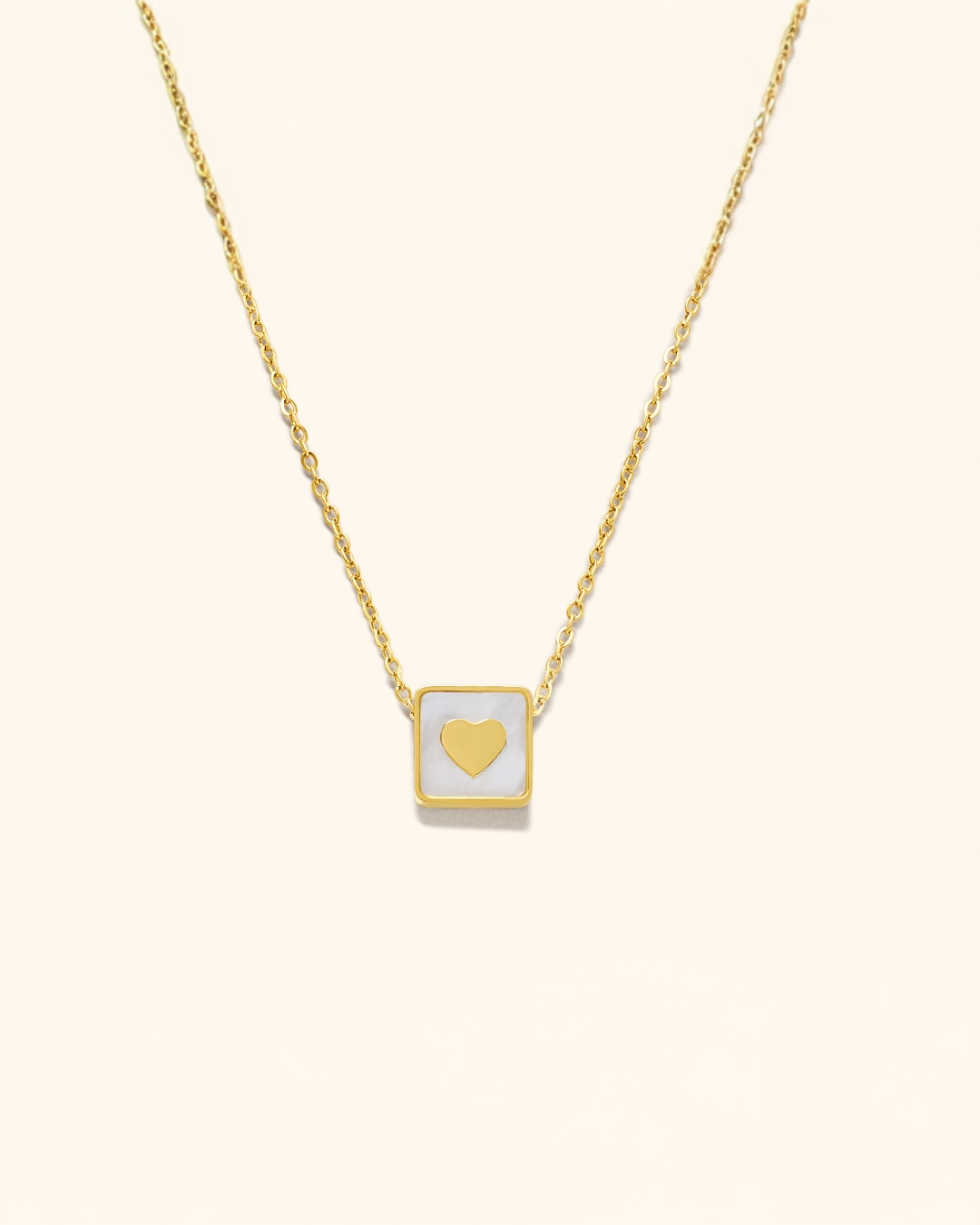 Collar Acero Corazón Nacar