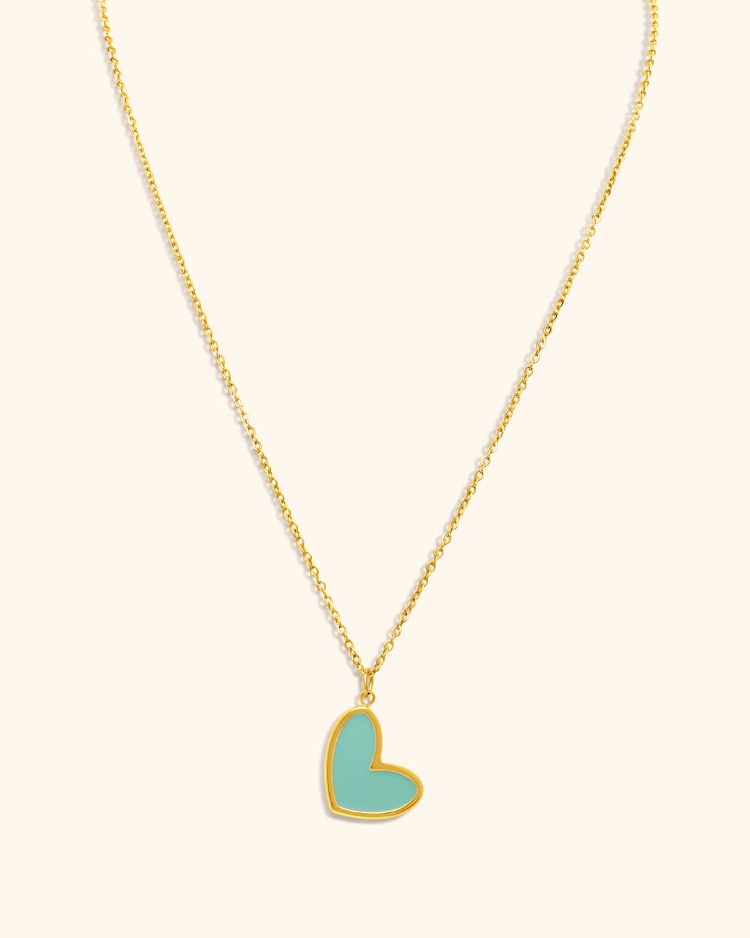Collar Acero Corazón Verde