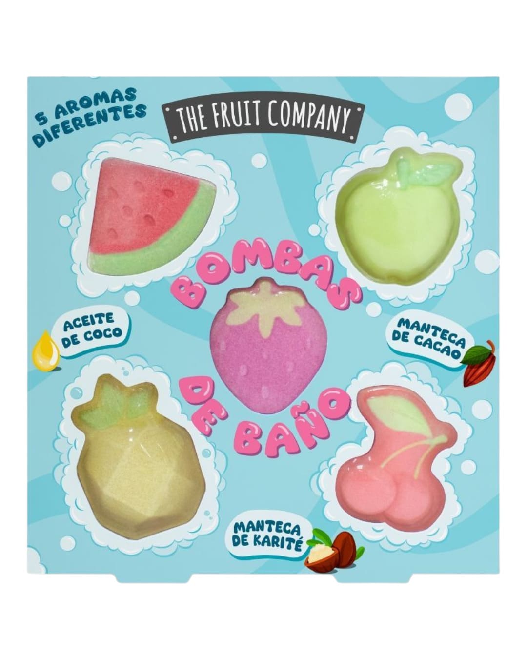 Pack 5 bombas de baño The Fruit Company