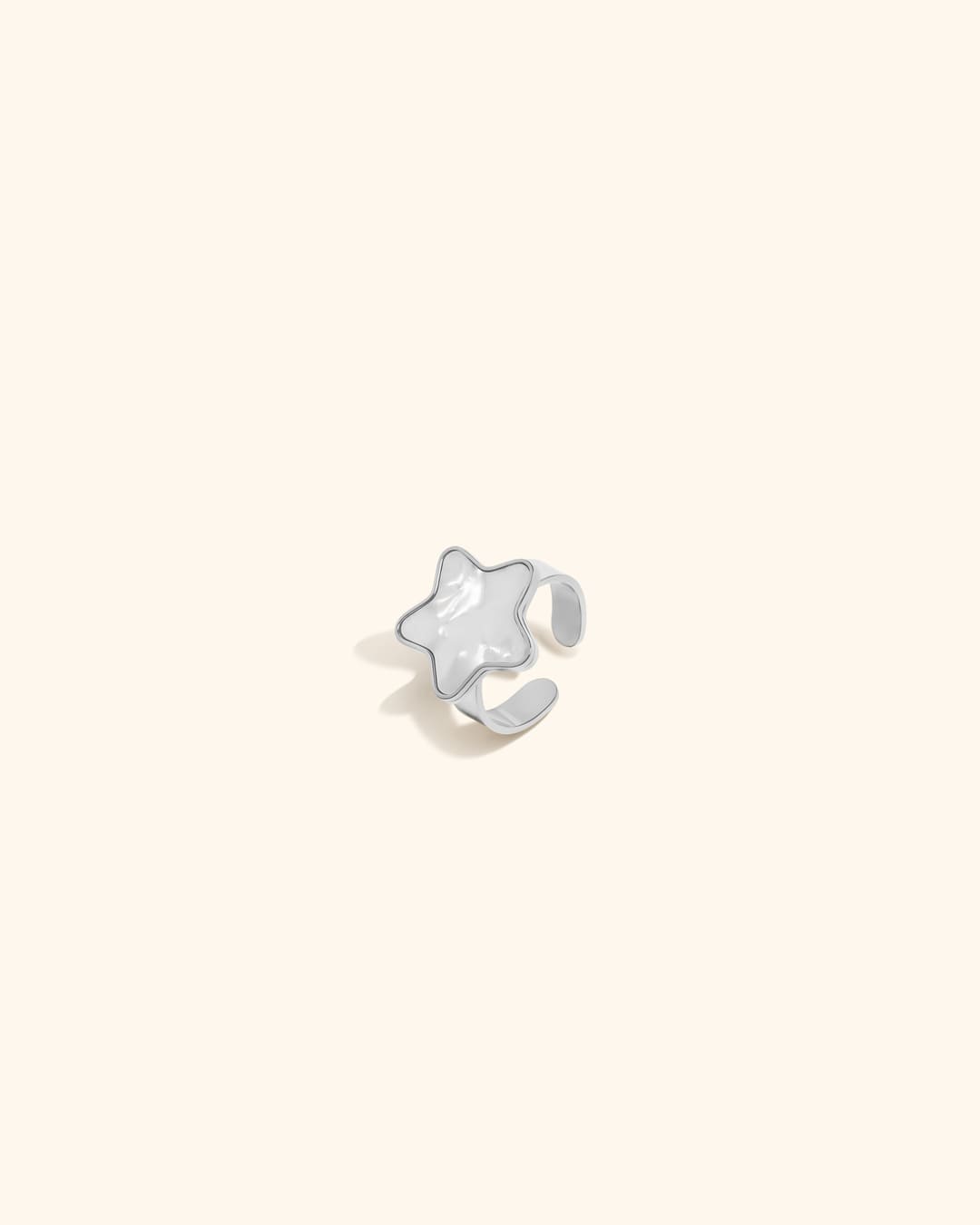Anillo Acero Estrella Nácar