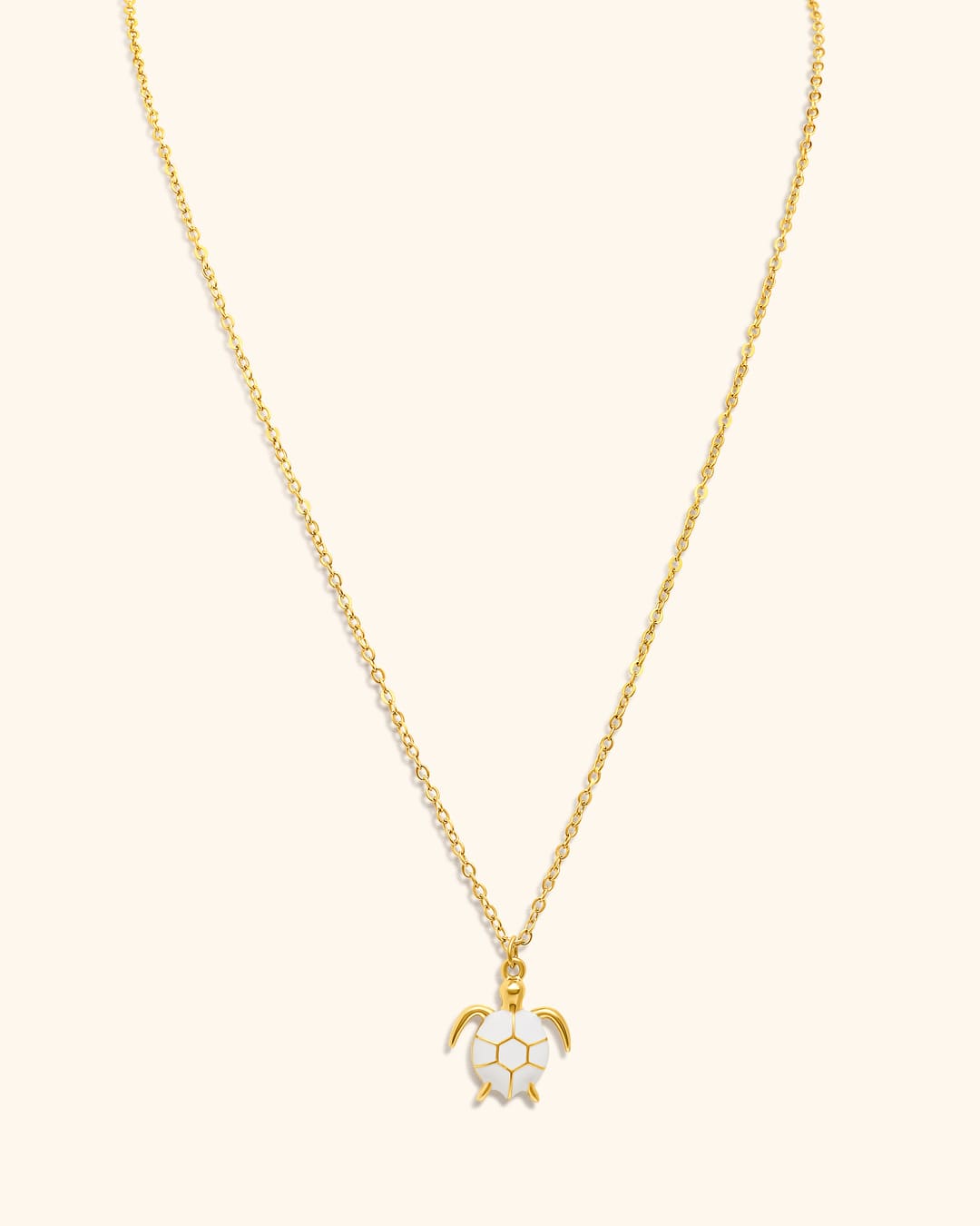 Collar Acero Tortuga Blanco