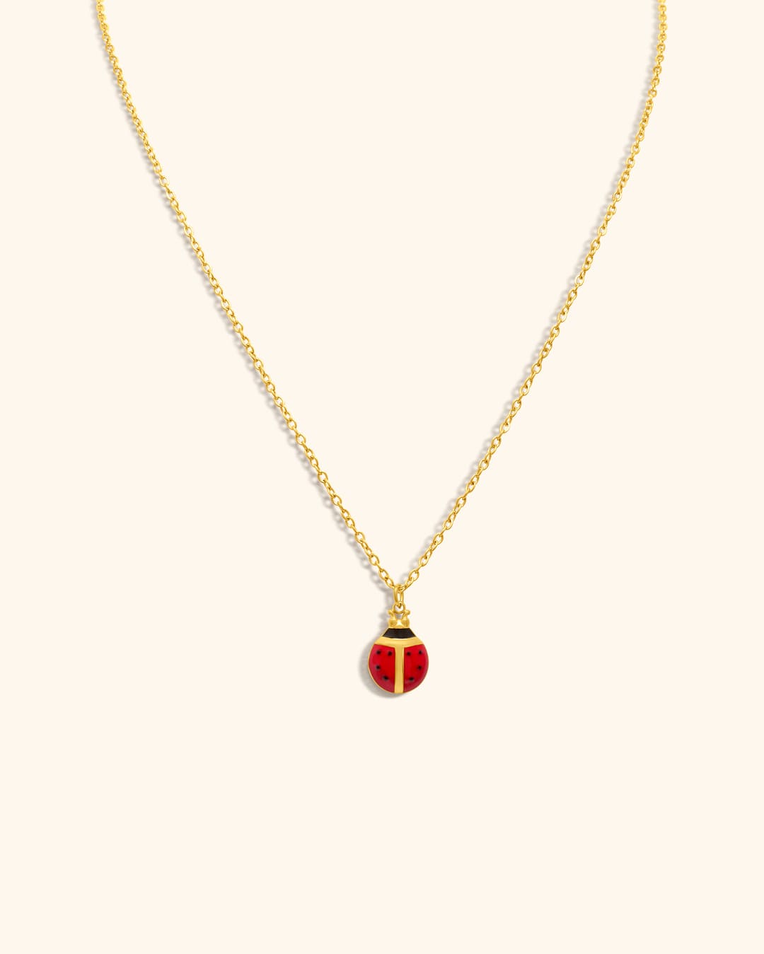 Collar Acero Mariquita Esmaltada