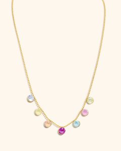 Collar Acero  Cristales Multicolor