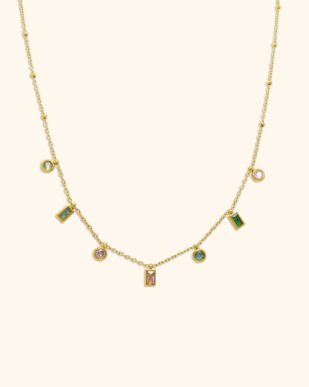 Collar Acero Gemas del Sol Multicolor