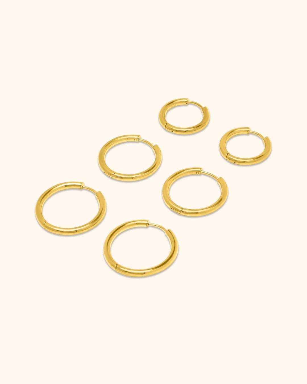 Par De Pendientes De Aro Acero Varios Diámetros