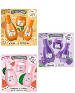 The Fruit Company Set Facial Ritual Tónico Crema Sérum Trio Glow Ritual Facial Trio con Naranja Arándanos y Sandía para Piel Radiante